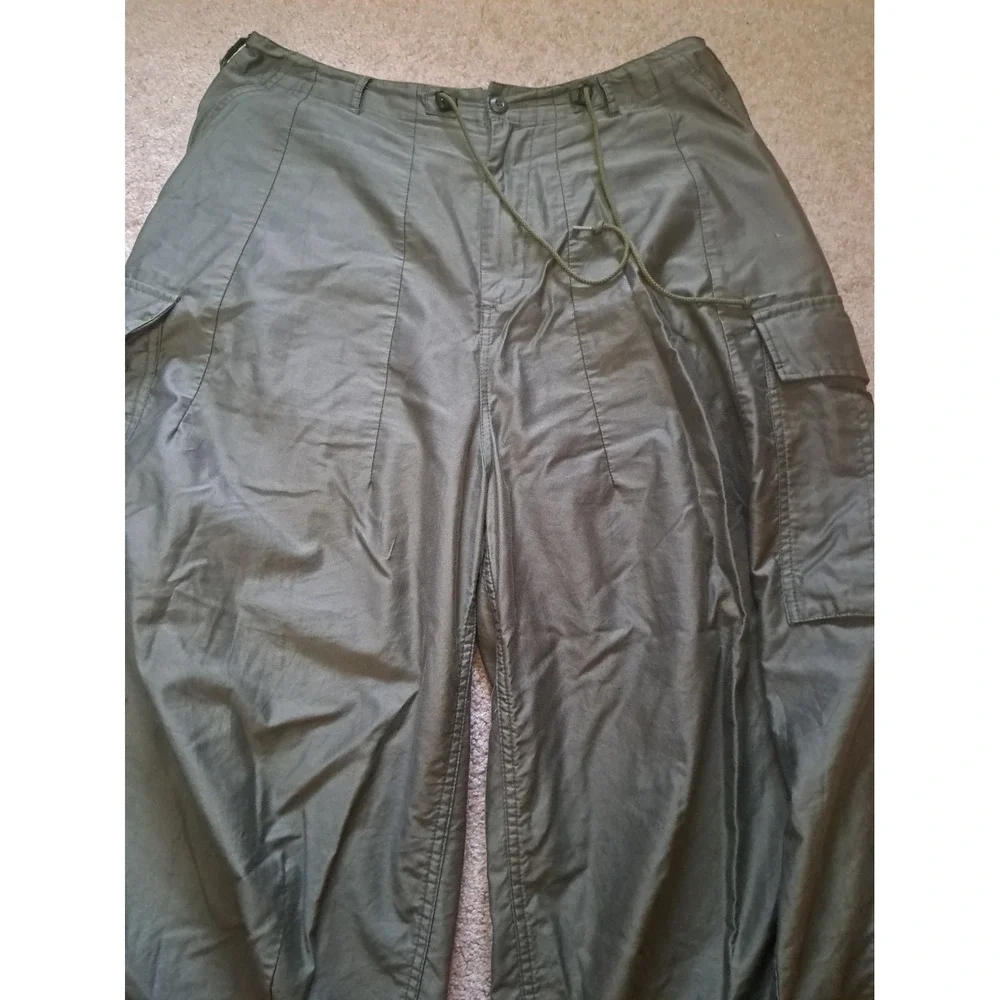 Needles Men's Khaki Cotton H.D. Pant BDU Cargo Relaxed Wide Leg Trousers Large